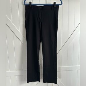 Betabrand Petite Med Black Straight Leg Stretch Pants Elastic Waist Career Work